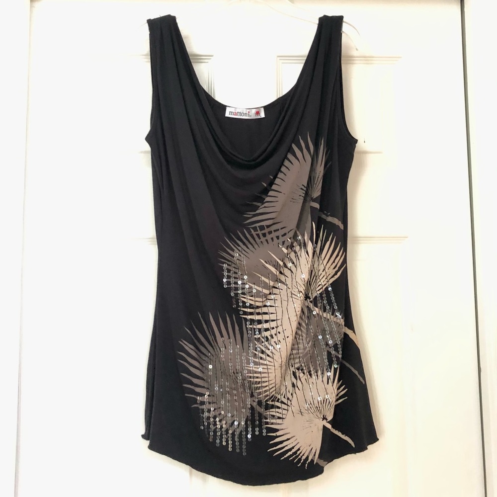 Monnari Designer Sequin Leaf print Blouse Tunic
